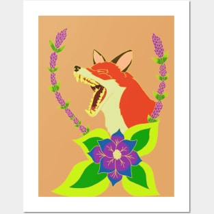 Yawning Fox Posters and Art